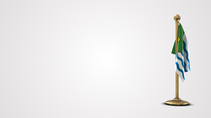 Vancouver realistic 3D flag illustration on golden flagpole.