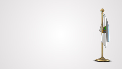 Gipuzkoa realistic 3D flag illustration on golden flagpole.