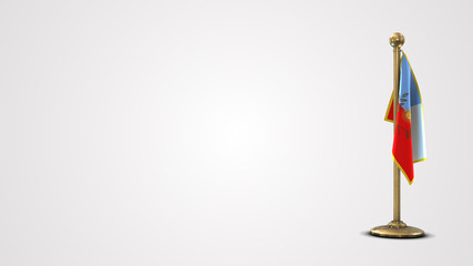 Catamarca realistic 3D flag illustration on golden flagpole.