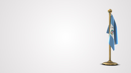 Corrientes realistic 3D flag illustration on golden flagpole.