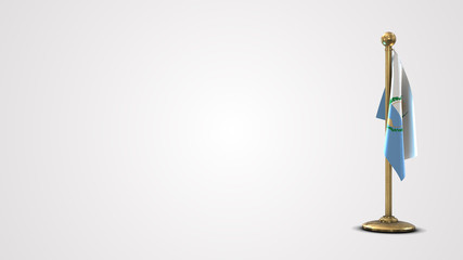 Mendoza realistic 3D flag illustration on golden flagpole.