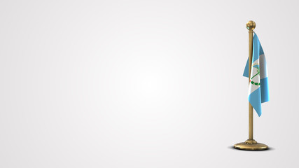 Neuquen realistic 3D flag illustration on golden flagpole.