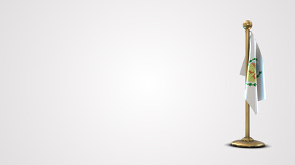 San Luis realistic 3D flag illustration on golden flagpole.