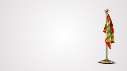 Cambridgeshire realistic 3D flag illustration on golden flagpole.