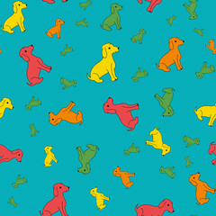 Colorful dogs repeat pattern print background design