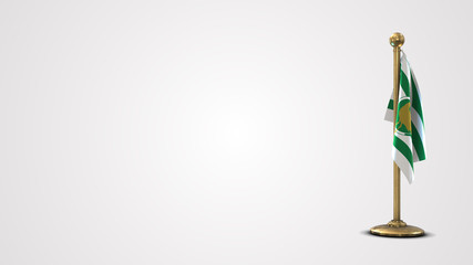 County Wiltshire realistic 3D flag illustration on golden flagpole.