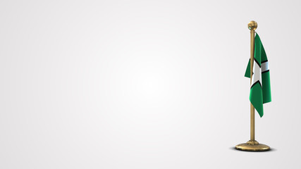 Devon realistic 3D flag illustration on golden flagpole.