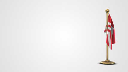 Glamorgan realistic 3D flag illustration on golden flagpole.