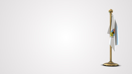 Biobio Chile realistic 3D flag illustration on golden flagpole.