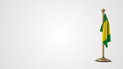 El Oro Ecuador realistic 3D flag illustration on golden flagpole.