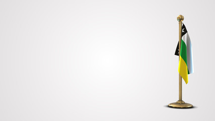 Orellana Ecuador realistic 3D flag illustration on golden flagpole.