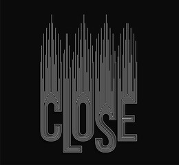 Close Calligraphic line art Text shopping poster vector illustration Design.