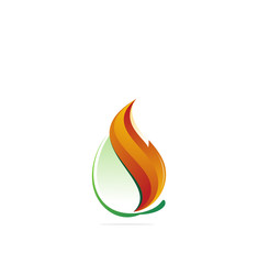 flame and leaf logo design template