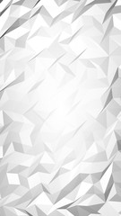White abstract background. Lowpoly backdrop. Crumpled paper. 3D illustration