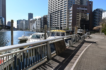 ２０２０年の東京の風景　田町の船着き場の風景