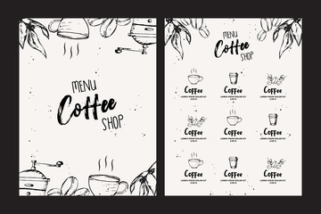 Coffee Shop Menu Template With Handrawn Style