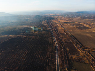 road along touristic complex in forest
