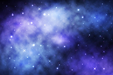 Obraz na płótnie Canvas Space galaxy background with shining stars and nebula, Vector cosmos with colorful milky way, Galaxy at starry night, Vector illustration