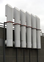 Pipes of the cooling system of the closed ice rink