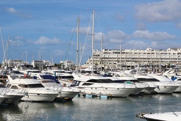 Boats in the harbor marina Vilamoura Algarve Portugal