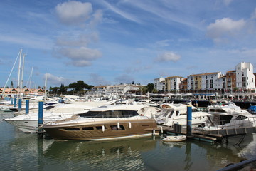Boats in the harbor marina