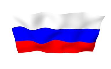 Waving flag of the Russian Federation. The National. State symbol of the Russia. 3D illustration