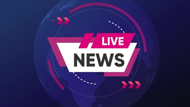 Live News Concept Over Spinning Globe In