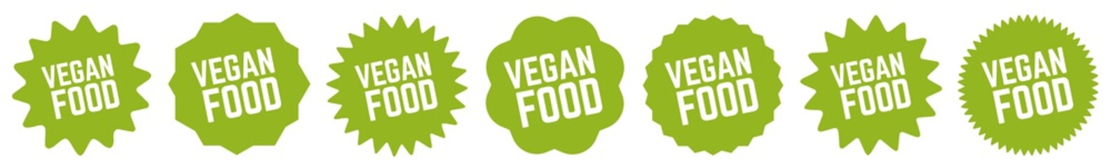 Vegan Food Tag Green | Icon | Sticker | Label | Variations