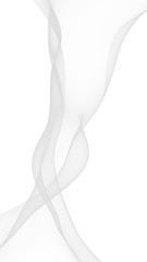 White abstract background. Fluttering white scarf. Waving on wind white fubric. 3D illustration