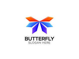 abstract modern Butterfly Logo  suitable for beauty cosmetic