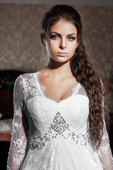 Perfect Fashion Model Woman with Beautiful Hairstyle. Prom or Bride Girl