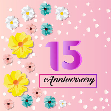 15 years anniversary celebration logo vector template design