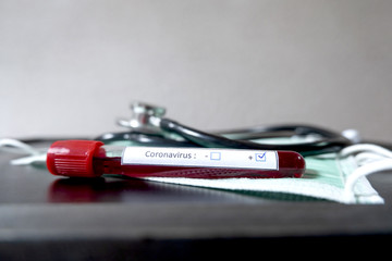 Professional doctors perform COVID-19 tests from samples of blood tests to diagnose coronary virus...