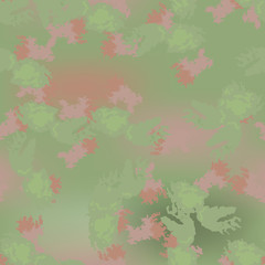 Forest camouflage of various shades of green and brown colors