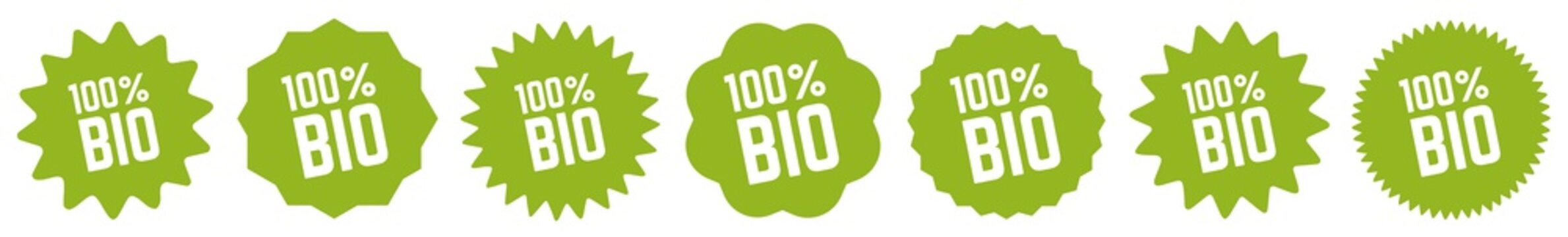100 % Bio Etikett Schild Gr&uuml;n | 100 Prozent Bio Icon | Sticker | Label | Variations