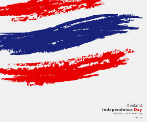 Flag of Thailand. Flag in grungy style. Independence Thai Day. vector EPS Illustration.