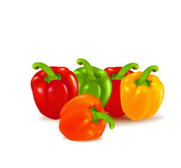 red, green and yellow peppers