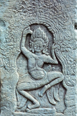 Bas-relief Sculpture at Bayon temple in Bayon Temple Angkor  Siemreap, Cambodia.