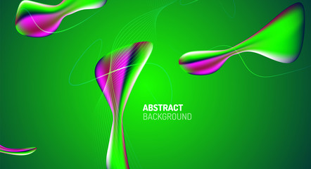 Fluid gradients, abstract liquid bubble shapes background