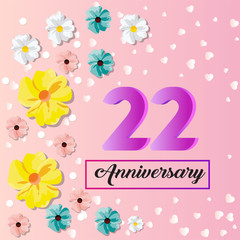 22 years anniversary celebration logo vector template design