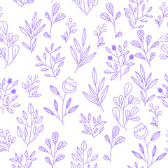 Fototapeta na wymiar Texture with flowers and plants. Floral ornament. Original flowers pattern.