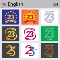 Set of number 23 templates