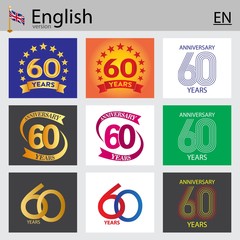 Set of number 60 templates