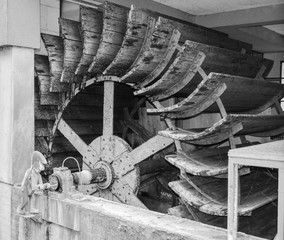 old water wheel of an old mill, esslingen