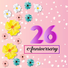 26 years anniversary celebration logo vector template design