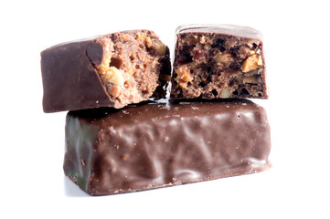 Chocolate candies isolated on white background