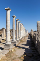 agora ruins in the ancient city of Perge Antalya located in Turkey.