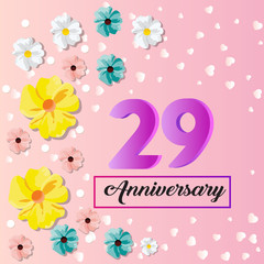 29 years anniversary celebration logo vector template design