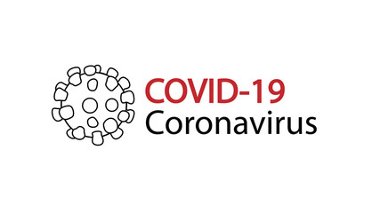 COVID-19 Coronavirus title with coronavirus icon