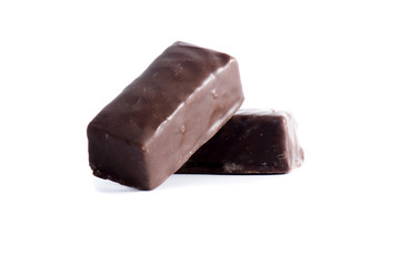 Chocolate candies isolated on white background
